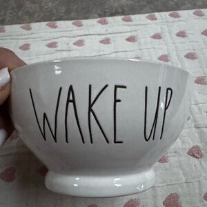 Rae Dunn Wake Up White Ceramic Bowl